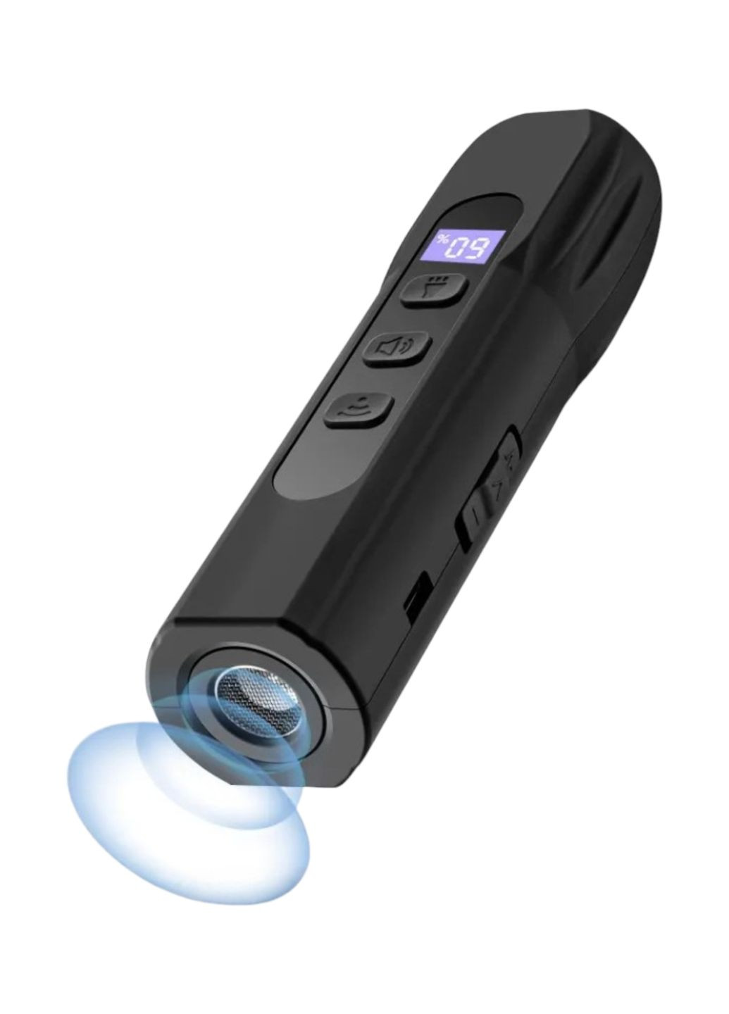 Відлякувач собак ультразвуковий потужний професійний акумуляторний з ліхтариком чорний ультразвук для собак No Brand (332796379)