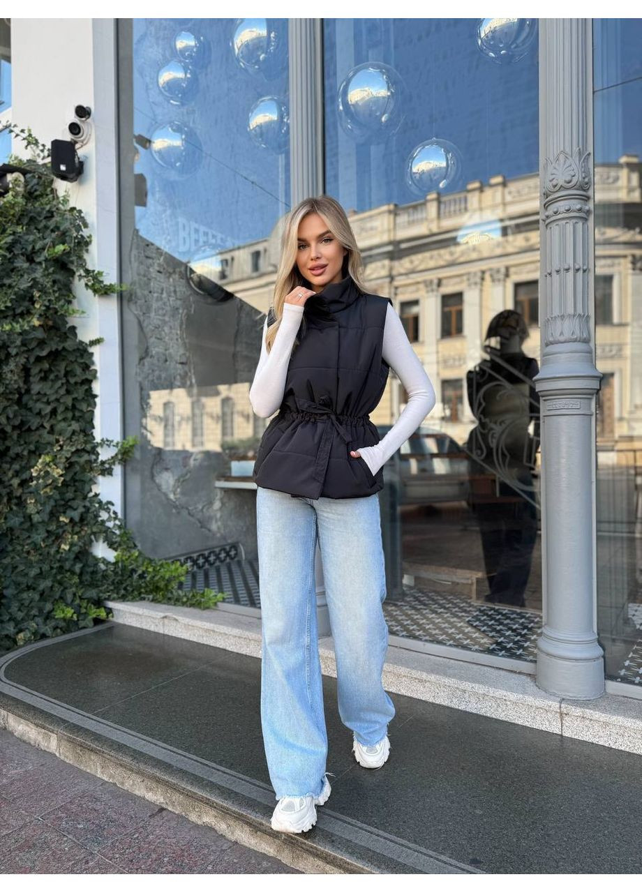 Осенняя жилетка женская на кнопках с кулиской (Замеры в описании) GD/GL Модний простір (366883306)