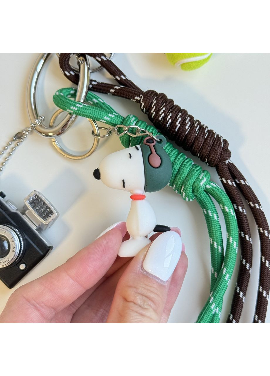 Брелок подвес Снупи с игрушечным фотоаппаратом и шнурками на сумку, рюкзак или ключи B&S (368827067)