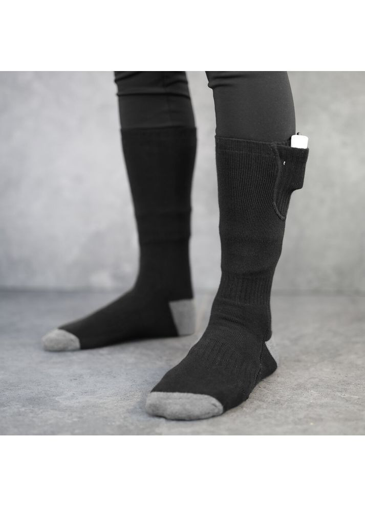 Чёрные термоноски с подогревом hot черный Pobedov однотонные (316301569)