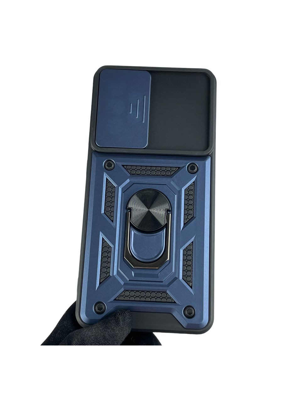 Чехол для Galaxy A52s (SM-A528) бронированный с кольцом со шторкой на самсунг а52с тёмно-синий rg1 Samsung (366019986)