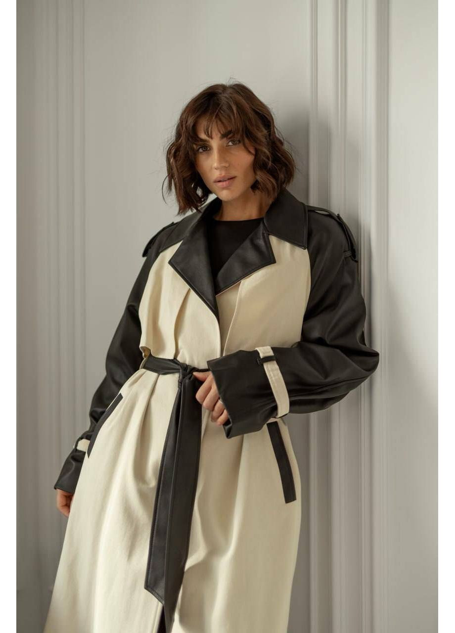 Тренч Mix колір беж-чорний milirud (366292105)