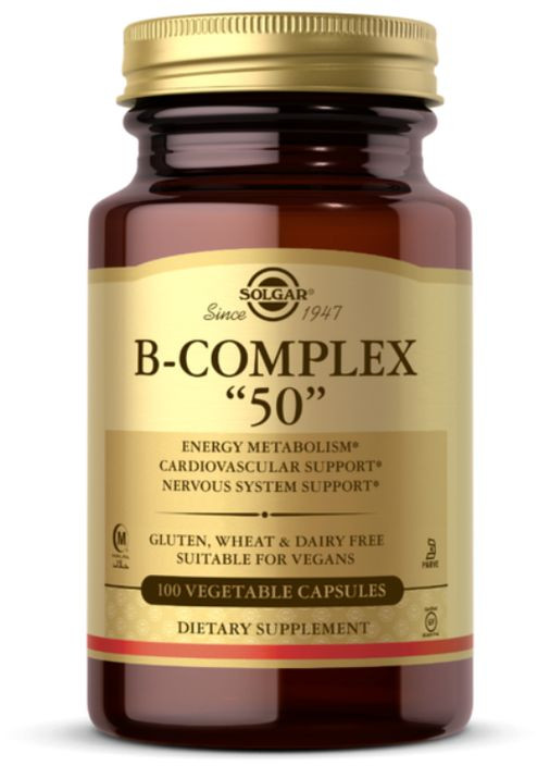 Комплекс вітамінів групи В B-Complex 50 100 капс Solgar (351863154)