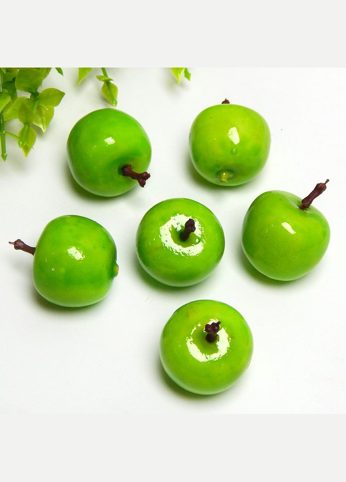 Яблочко искусственное (декор), 2,6х2,2 см, зеленое No Brand (341731388)