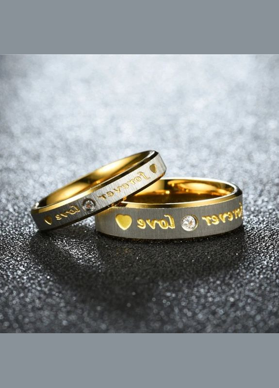 Обручальное кольцо мед золото Forever Love Кольцо для предложения с белым камнем золотистое 6 мм размер 21 Fashion Jewelry (285110796)