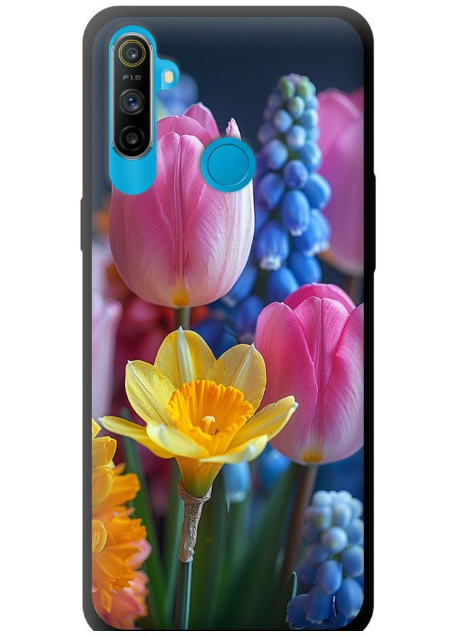 TPU чорний чохол 'Весняні квіти' для Endorphone Realme C3 (285787100)