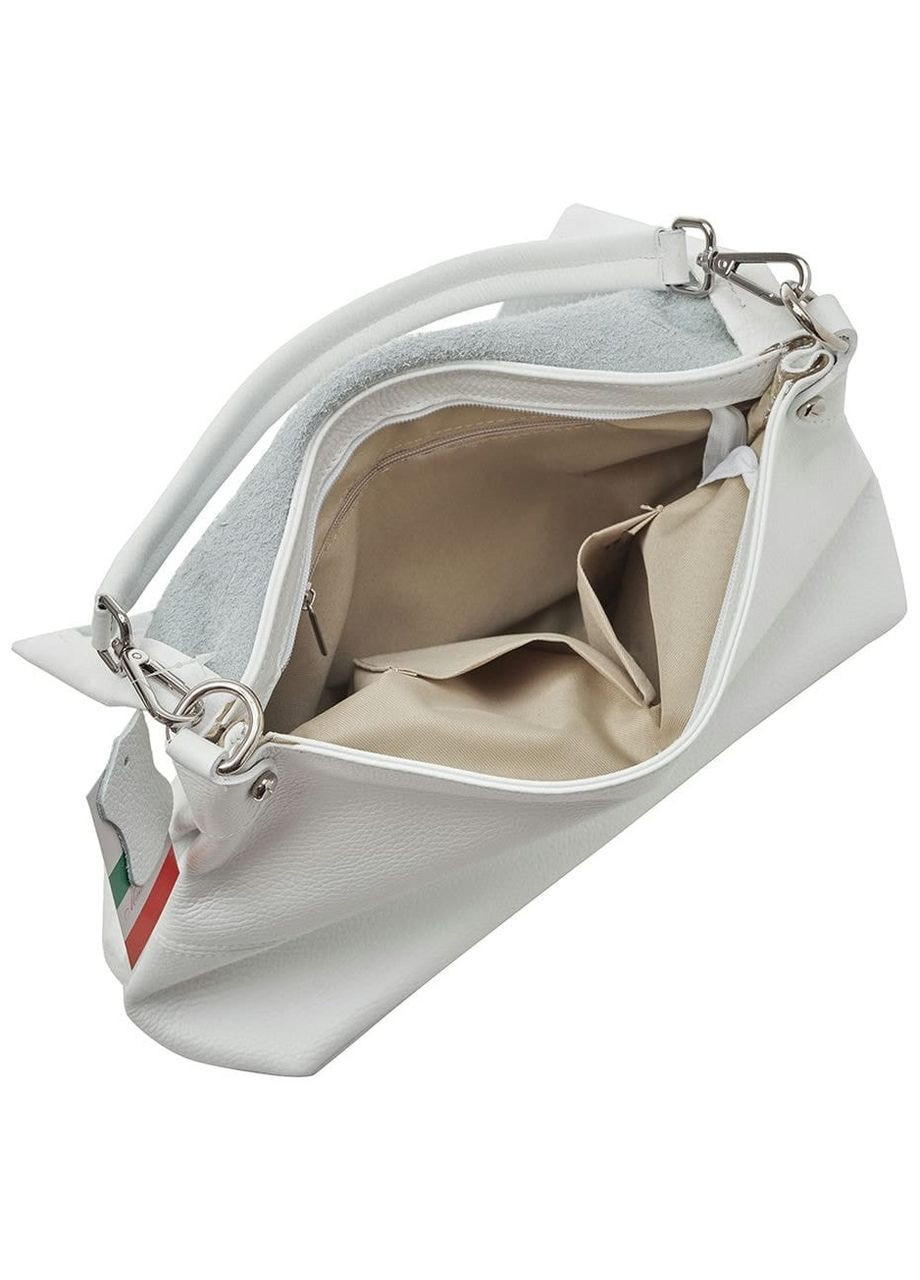 Сумка крос-боді через плече жіноча з натуральної шкіри середня Білий 38128 Virginia Conti (355245054)