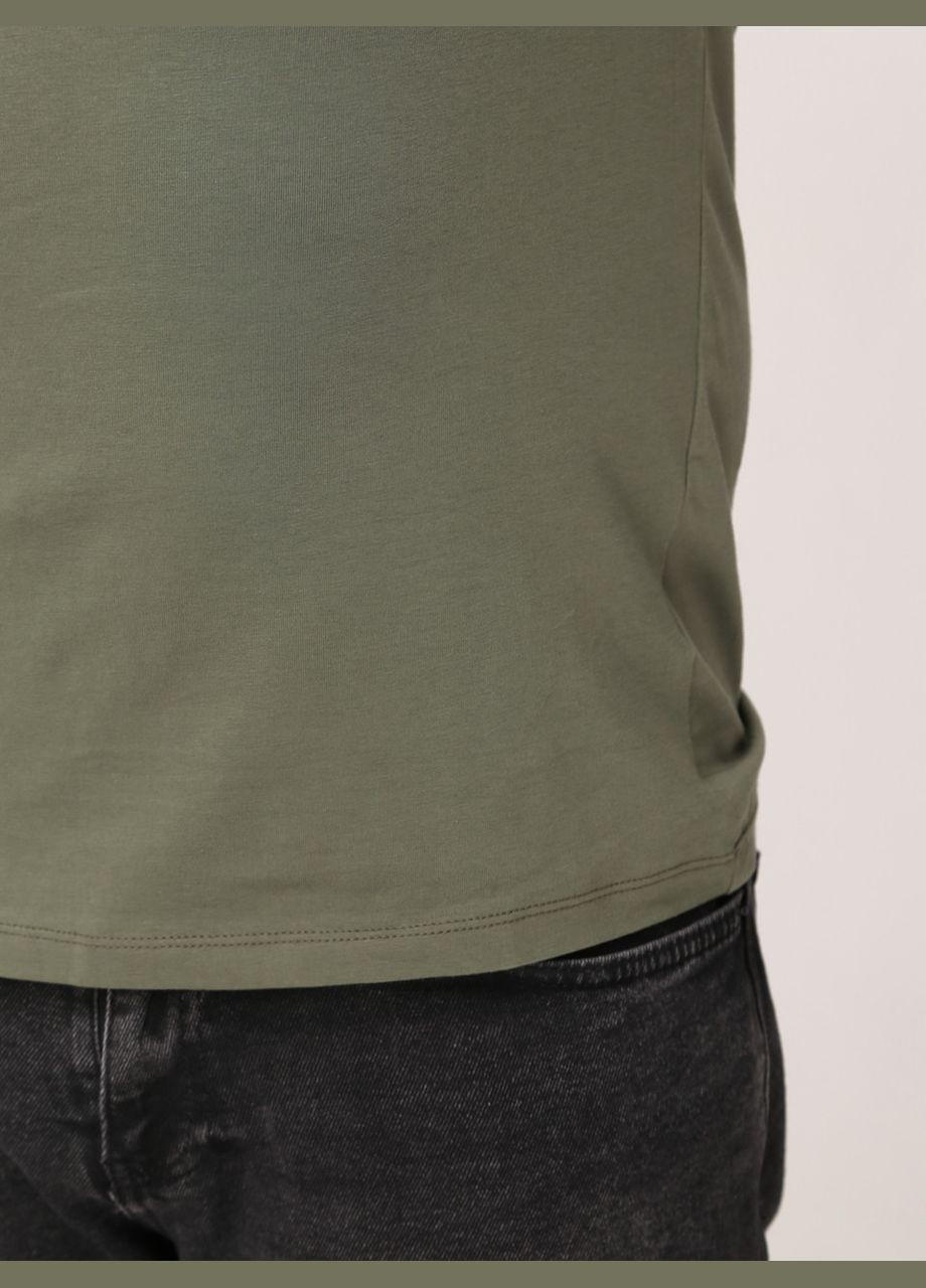 Оливковая (хаки) футболка-поло мужское однотонное хаки с воротником для мужчин Bagarda