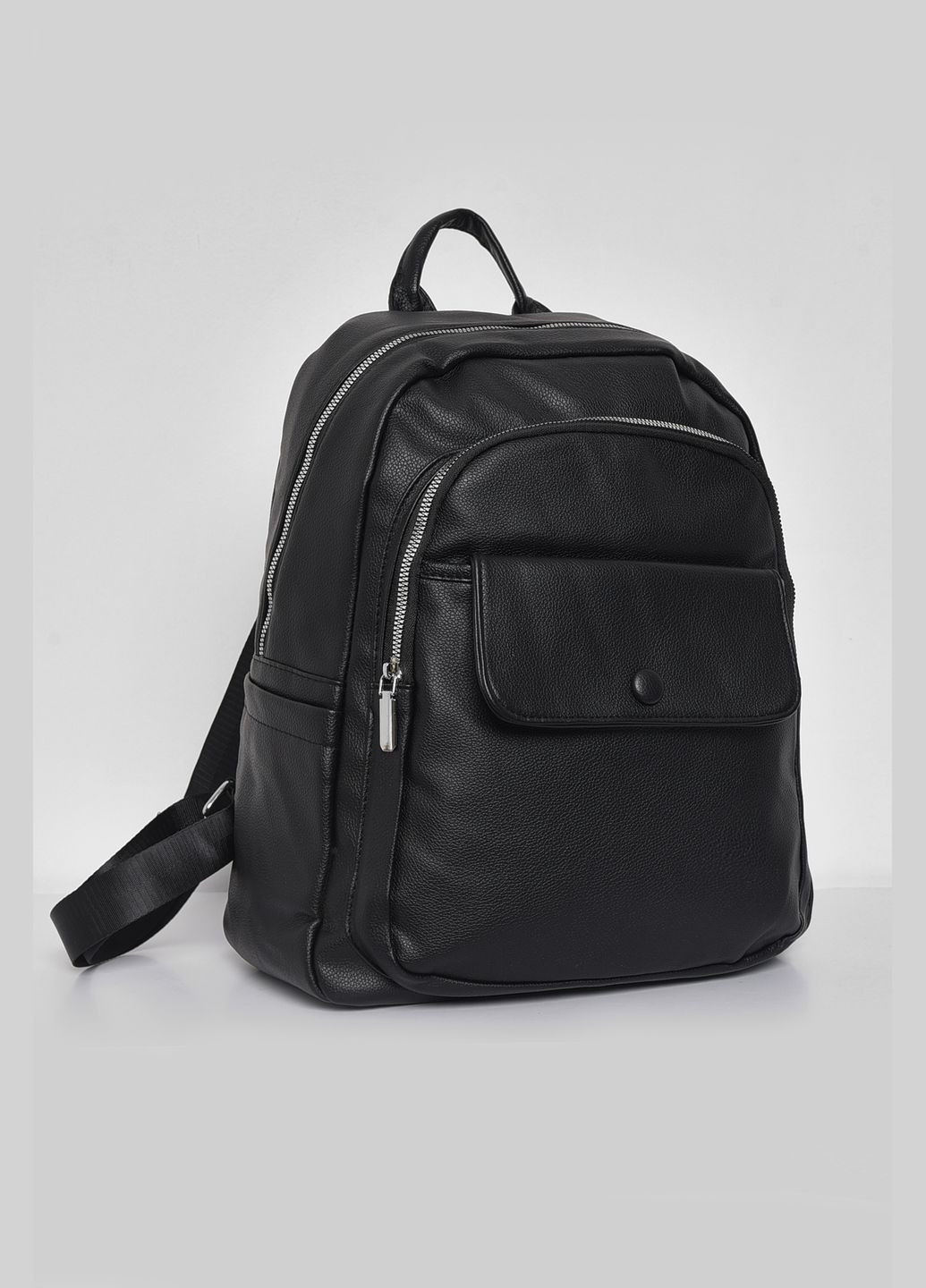 Жіночий рюкзак з екошкіри чорного кольору Let's Shop (280938057)