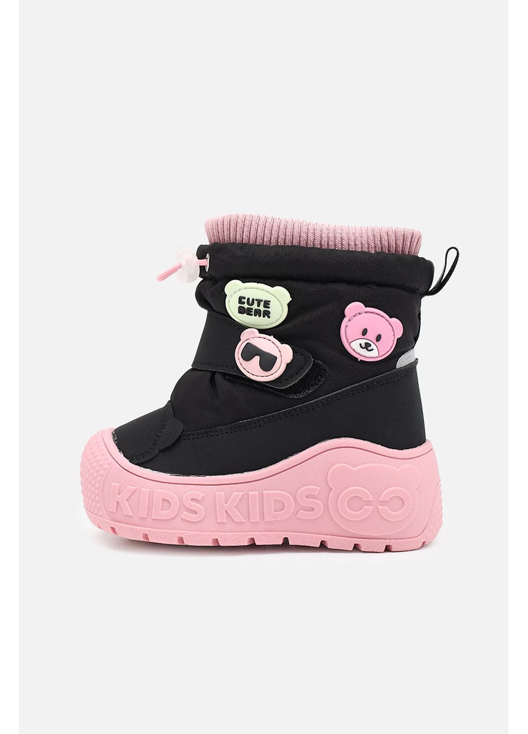 Черные зимние дутики для девочки цвет черный цб-00279539 Yuki