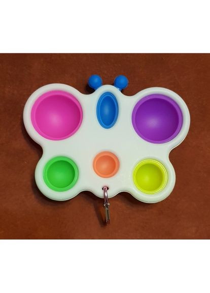 Игра для малышей Пупырка Бабочка антистресс с карабином (Popit) Simple Dimple (285104057)