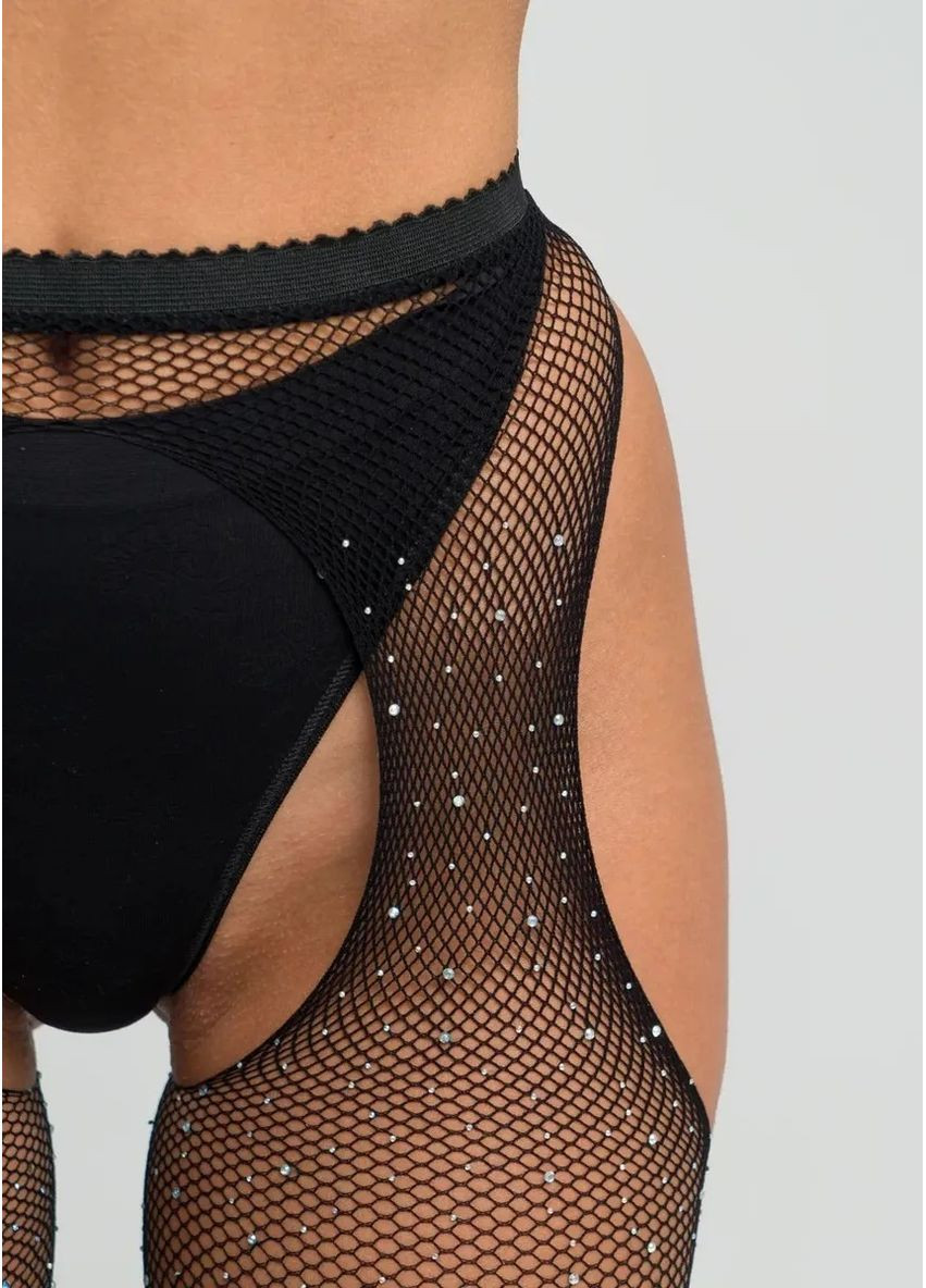 Сексуальні жіночі колготки з відкритим доступом стразами еротичні колготи з імітацією панчіх в дрібну сітку жінкам Cindylove (258049190)