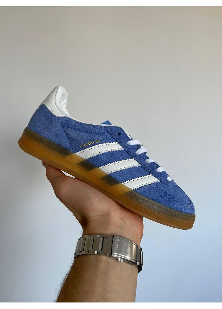 Білі Осінні кросівки чоловічі adidas gazelle indior shoes blue адідас газель No Brand