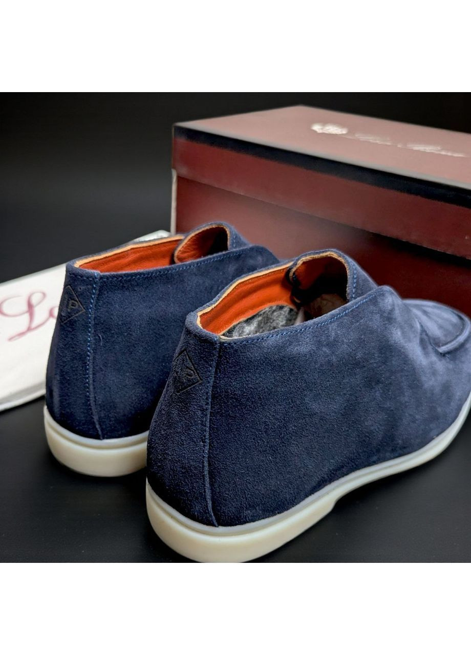 Замшеві високі лофери з хутром No Brand (366216848)