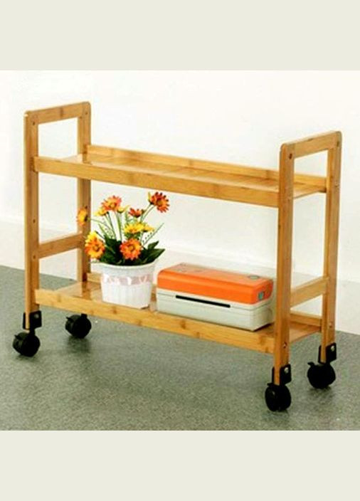 Етажерка з дерева для ванної на коліщатах Алестас каррі (АБТ-001803) No Brand (328209619)