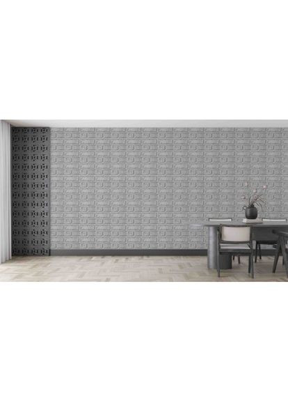 Самоклеюча декоративна 3D панель під цеглу деко Срібло 700x700x5мм Loft Expert (300372603)