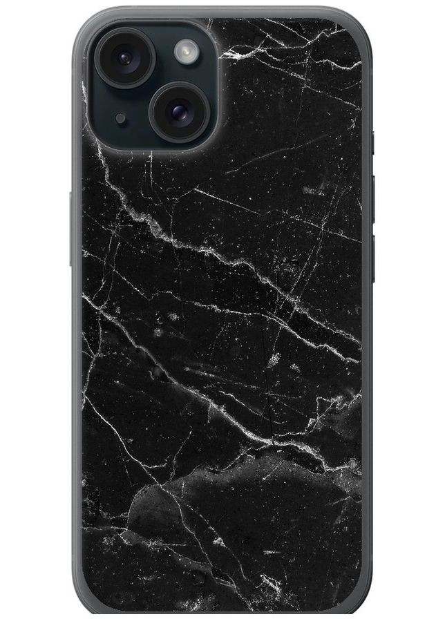 Силиконовый чехол 'Черный мрамор v2' для Endorphone Apple iPhone 15 (316647222)