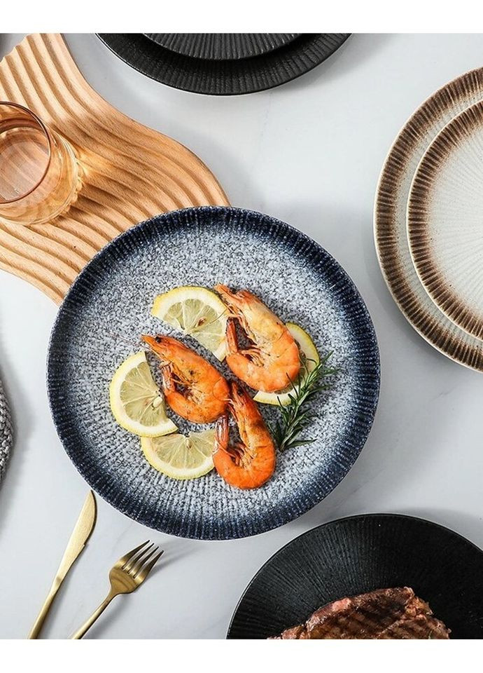 Тарілка обідня 14247 25х3 см сіра No Brand (296636757)