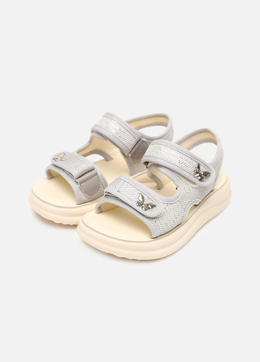 Серые босоножки для девочки цвет серый cb-00266015 Buddy Sheep