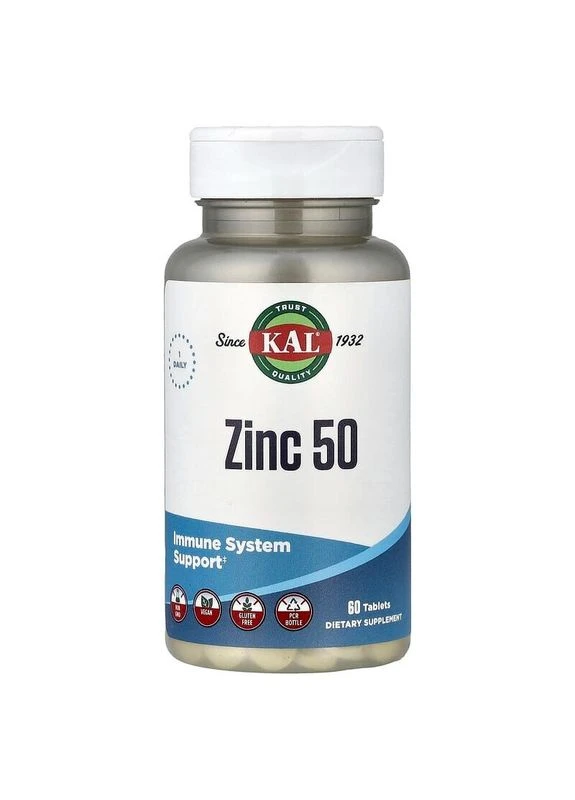 Цинк Zinc 50 mg, 60 таблеток KAL (377534698)