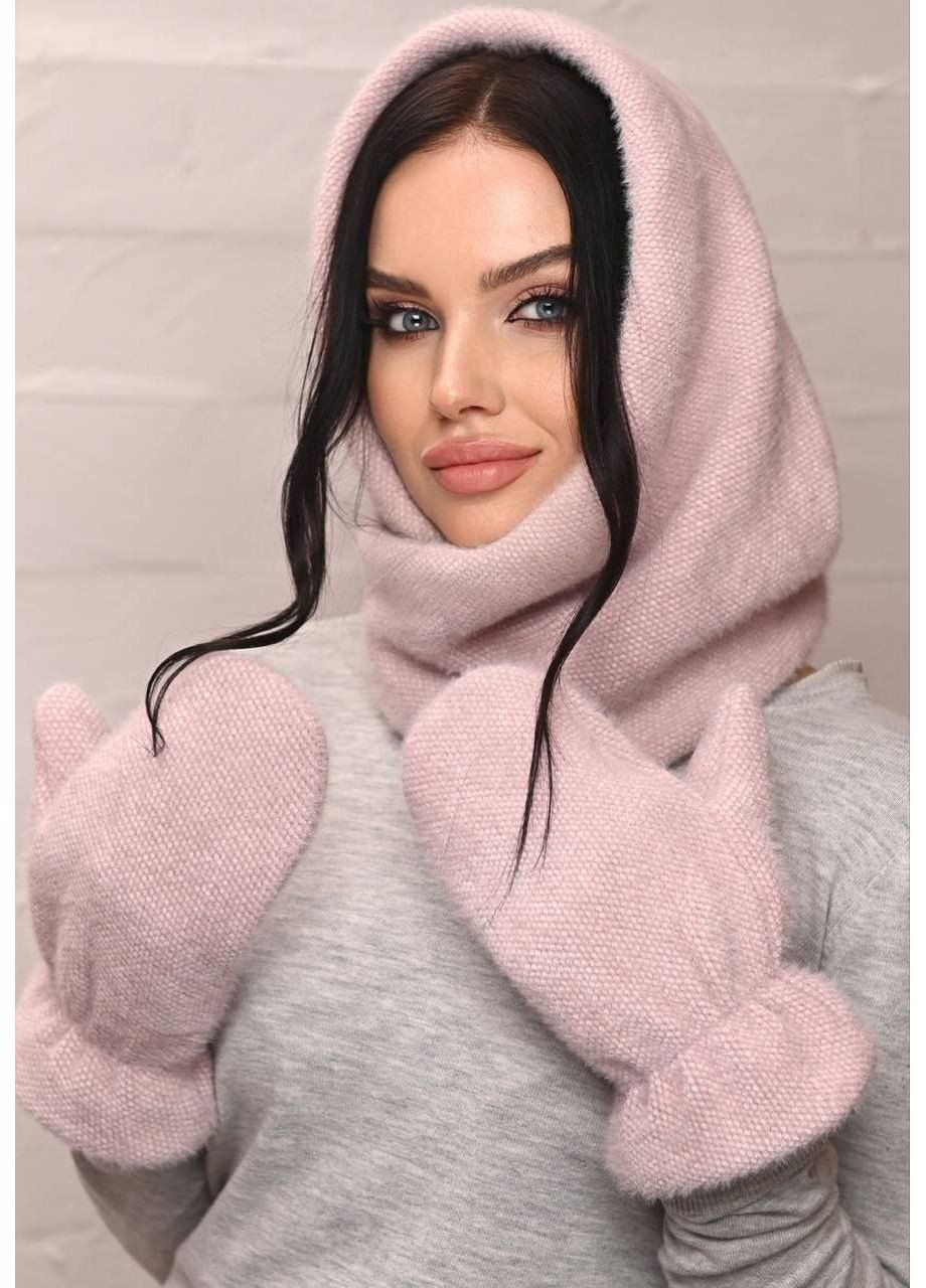 Комплект (бактус, перчатки), цвет Розовый Fashion (365072289)