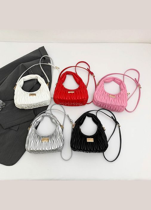 Жіноча сумка 7515 багет крос-боді на ремінці чорна No Brand (326487536)