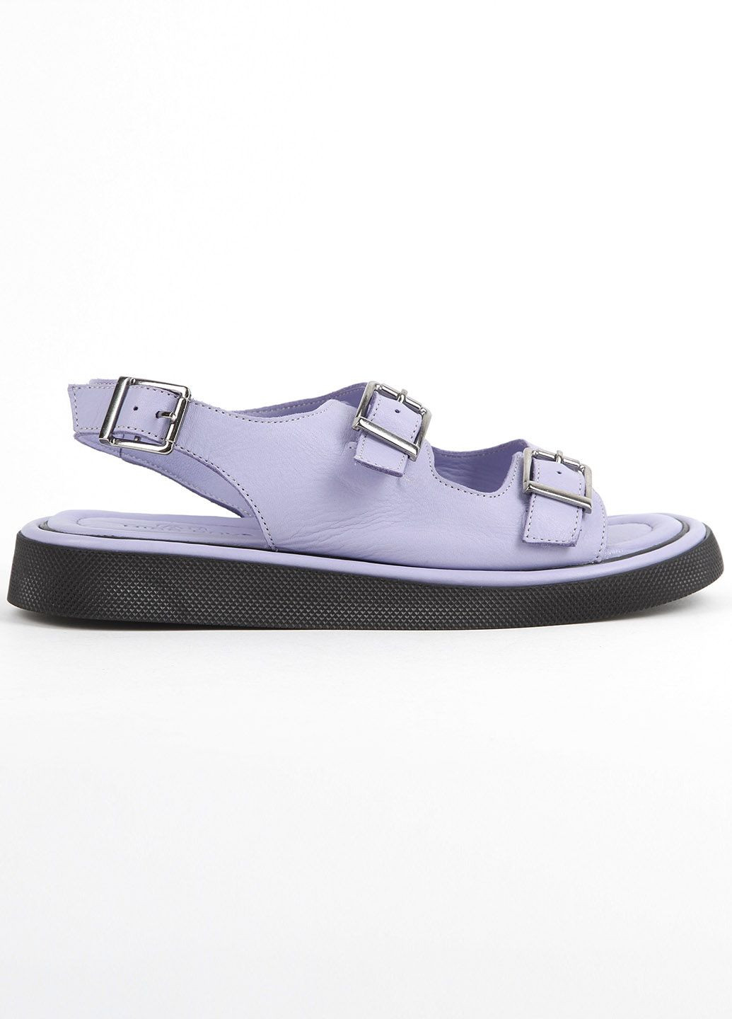 Сиреневые босоножки женские 20102(265) фиолетовые кожаные 340351 Power с ремешком