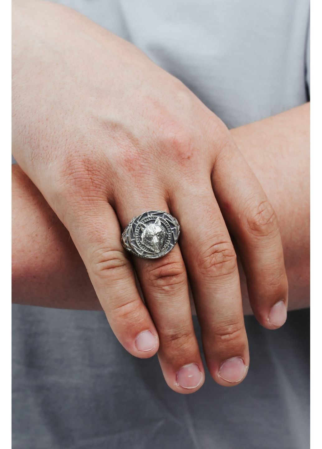 Печать мужская серебряная Волк 897, размер No Brand (358501412)