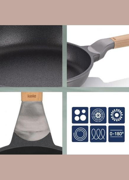 Сковорода ВОК Vitana 10087 30 см сіра Kela (364771400)