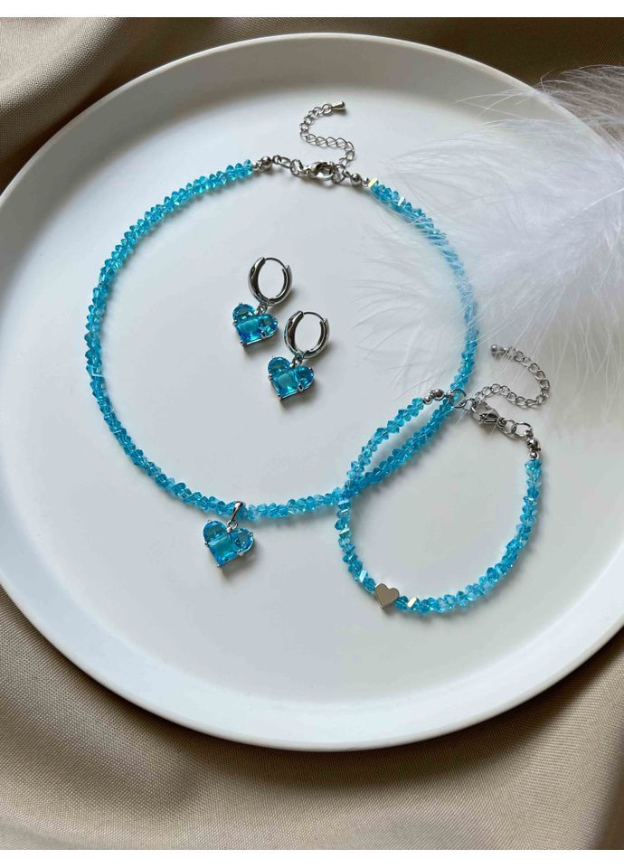 Голубой чокер с подвеской сердце 5244 LeBijou (368559288)