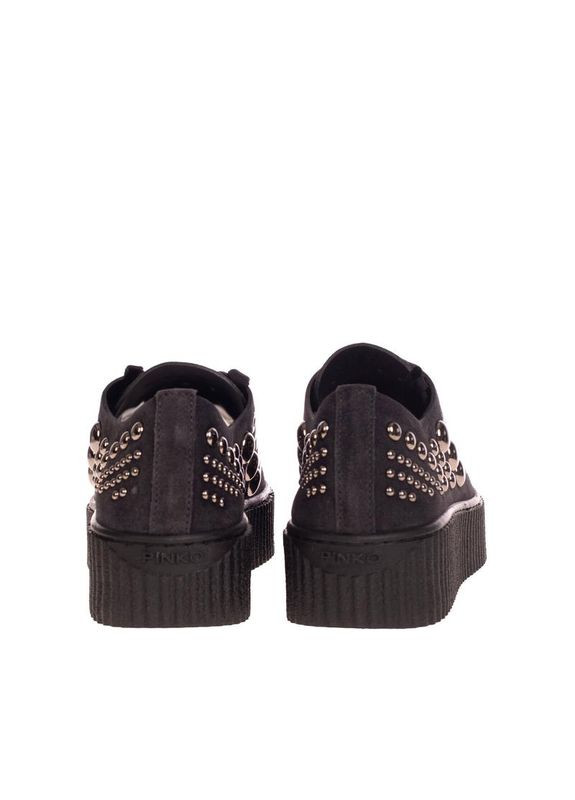 Черные замшевые кроссовки кеды на средней платформе Pinko кросівки кеди AI17-18 BLKS1 1H20BM Y3QU