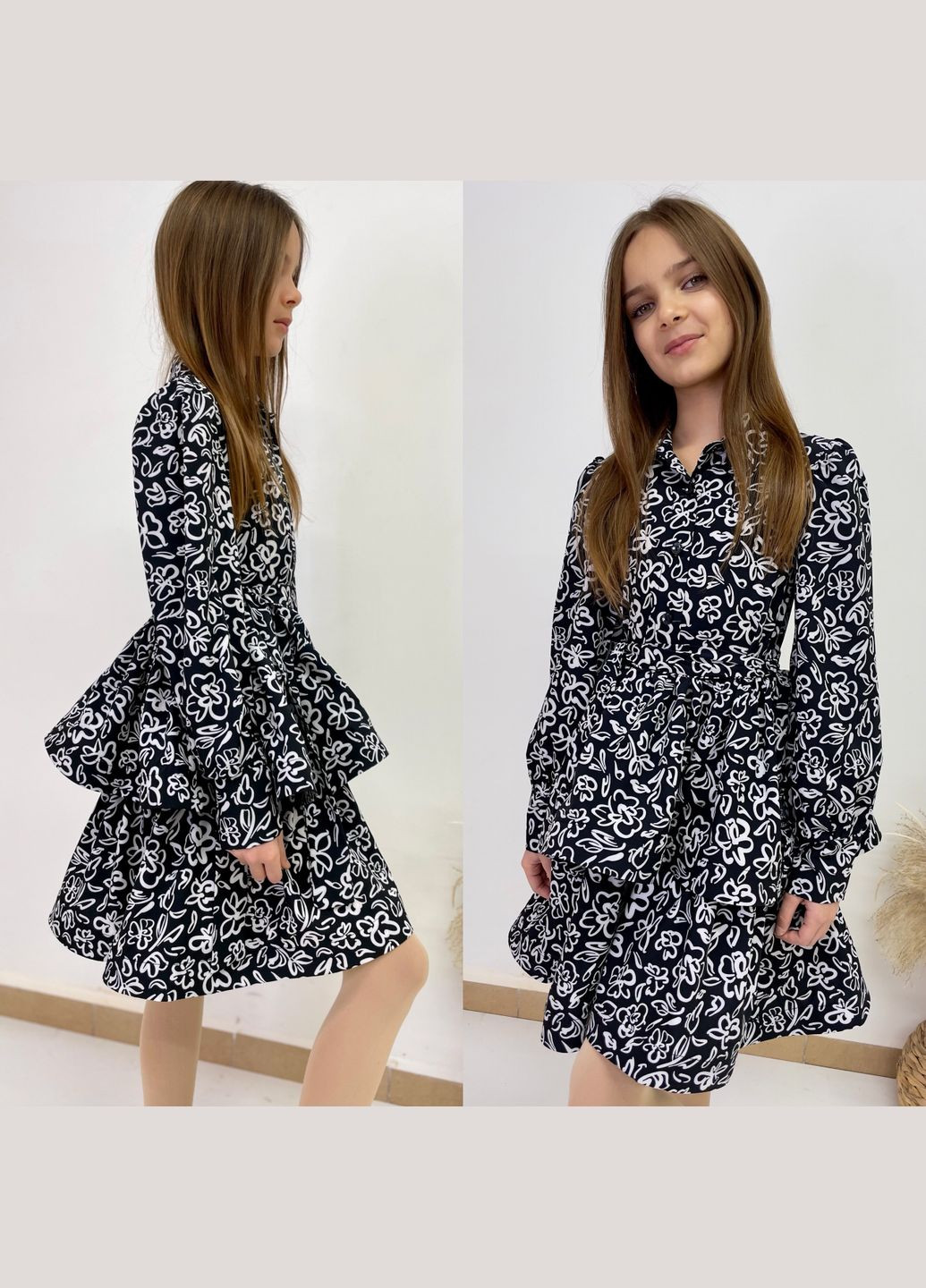 Чорно-біла дуже стильне підліткове плаття Україна (318022117)