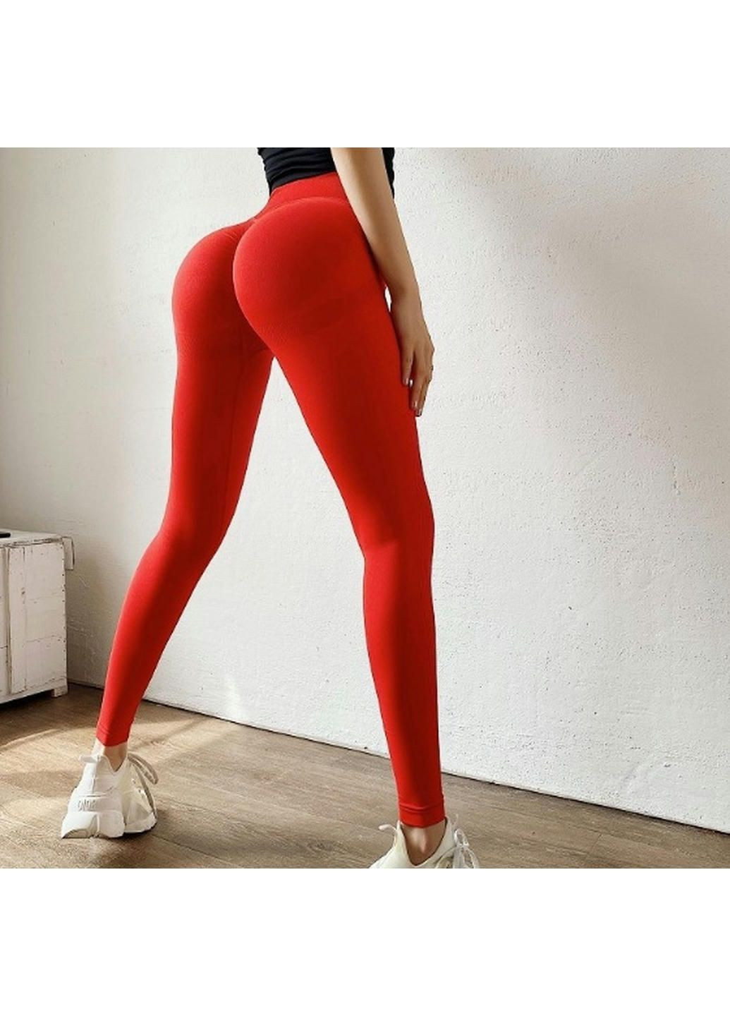 Комбинированные демисезонные леггинсы женские спортивные 10146 xl ярко-красные Fashion