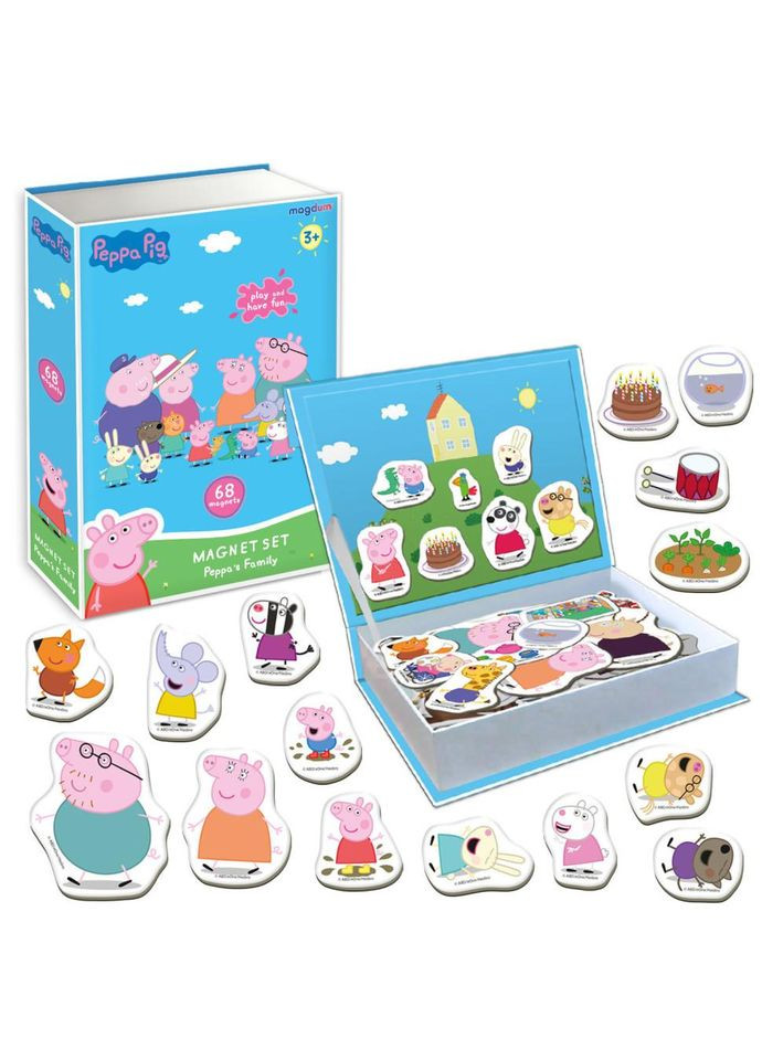 Набір магнітів "Магнітна історія Сім'я Пеппи" МЕ 5031-15, 68 магнітних деталей No Brand (362570776)