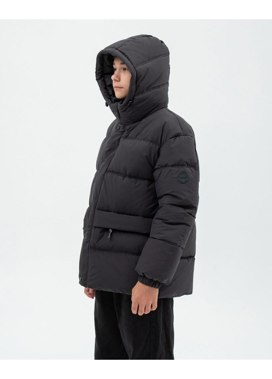 Чорна зимня куртка дитяча довга для хлопчика чорна 164 Nestta