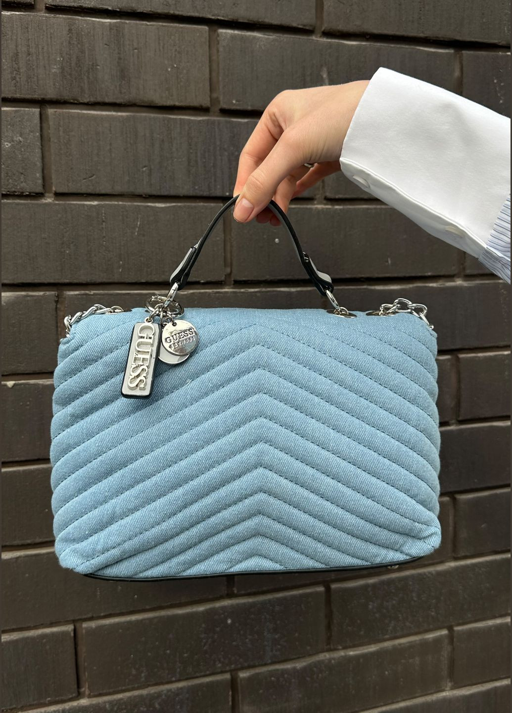 Жіноча сумка Guess крос-боді блакитна No Brand (327666096)