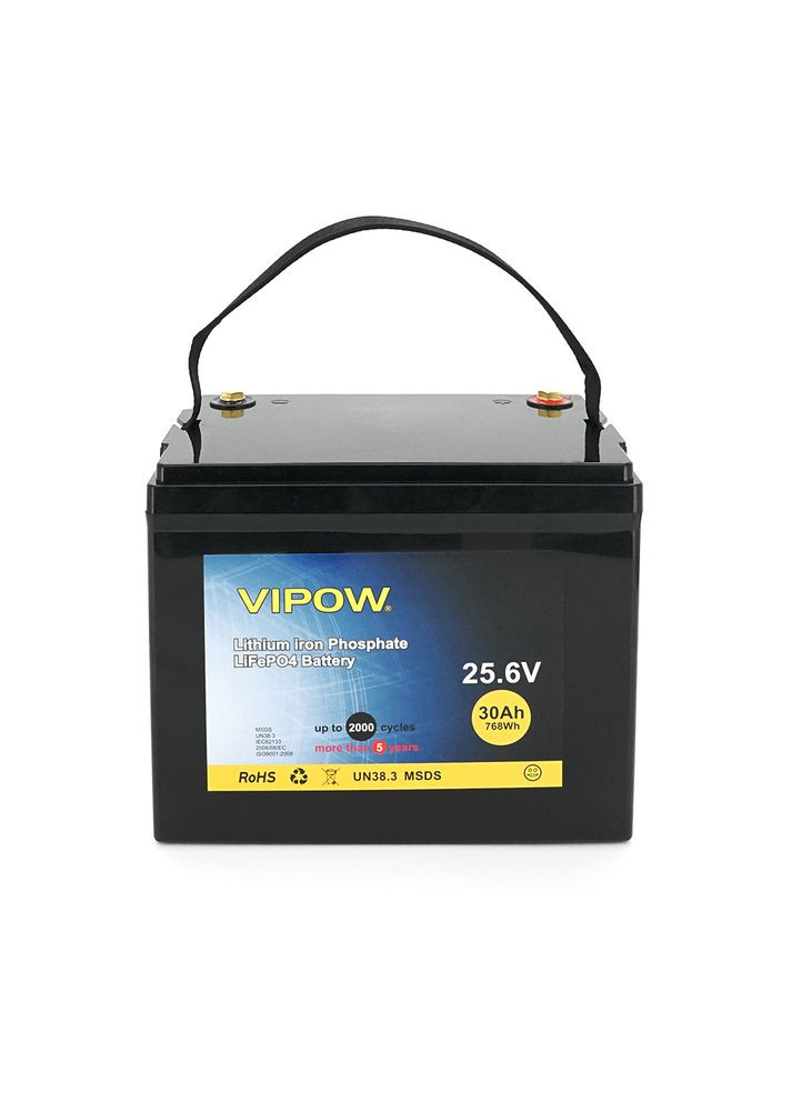 Аккумуляторная батарея LiFePO4 25,6V 30Ah со встроенной ВМS платой 25A (230*128*209) Vipow (316466206)