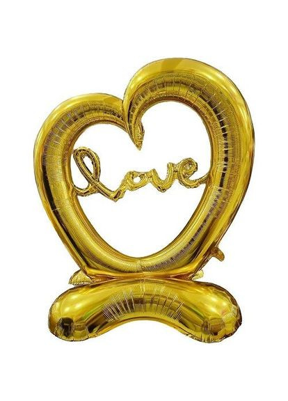 Кулька фольгована, на підлогу "Серце LOVE" (золотистий) MIC (293940770)