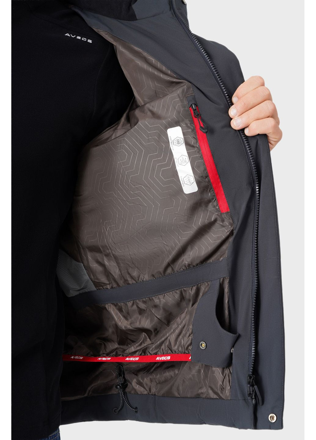 Темно-сіра зимня куртка сіра з технологією "windproof" 3xl Avecs