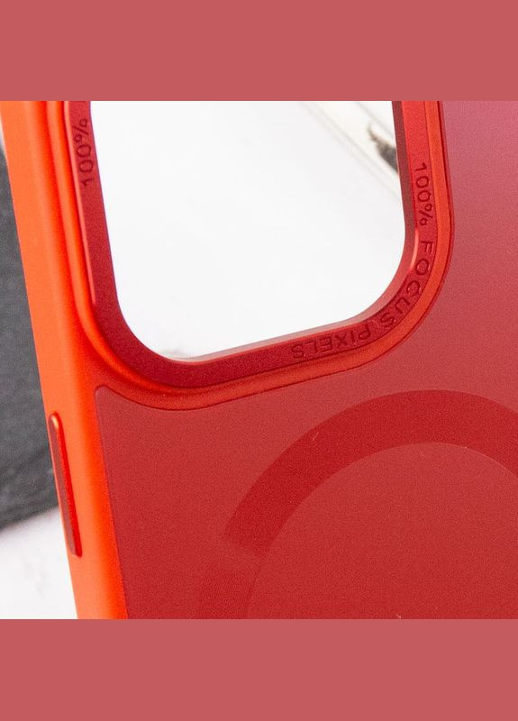 Чохол TPU+Glass Sapphire Midnight Open Camera with MagSafe для Apple (6.7") Червоний | Red Epik iPhone 15 Pro Max (300373192)