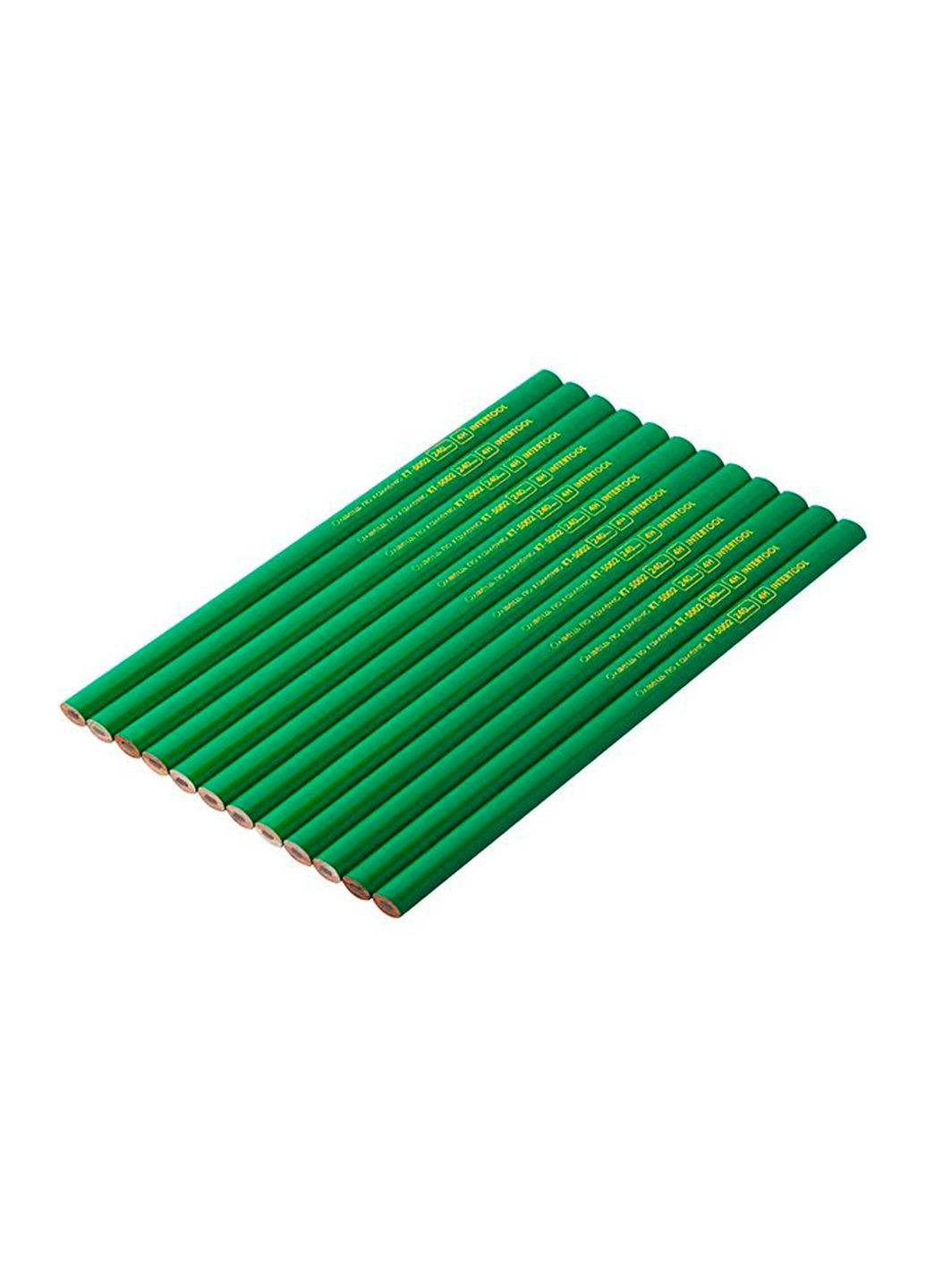 Карандаш строительный для разметки 2Н по камню 240 мм зеленый (12 шт.) Intertool (332207034)