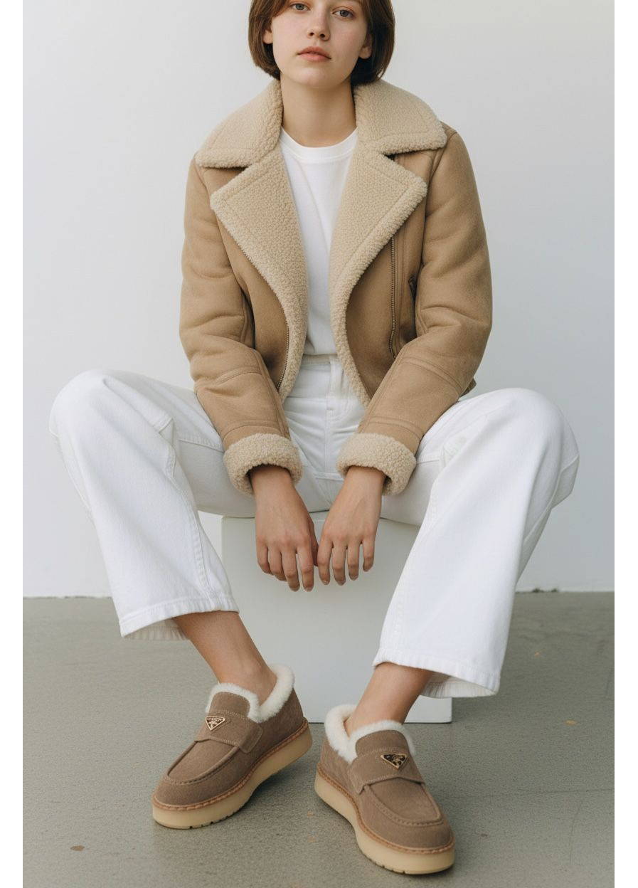 Лоферы женские зима. Угги-лоферы зима. Сапоги женские зима. No Brand (369489502)