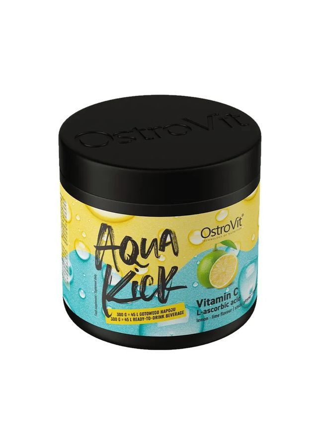 Вітамін С Aqua Kick Vitamin C Лимон Лайм 300 г Ostrovit (361114378)