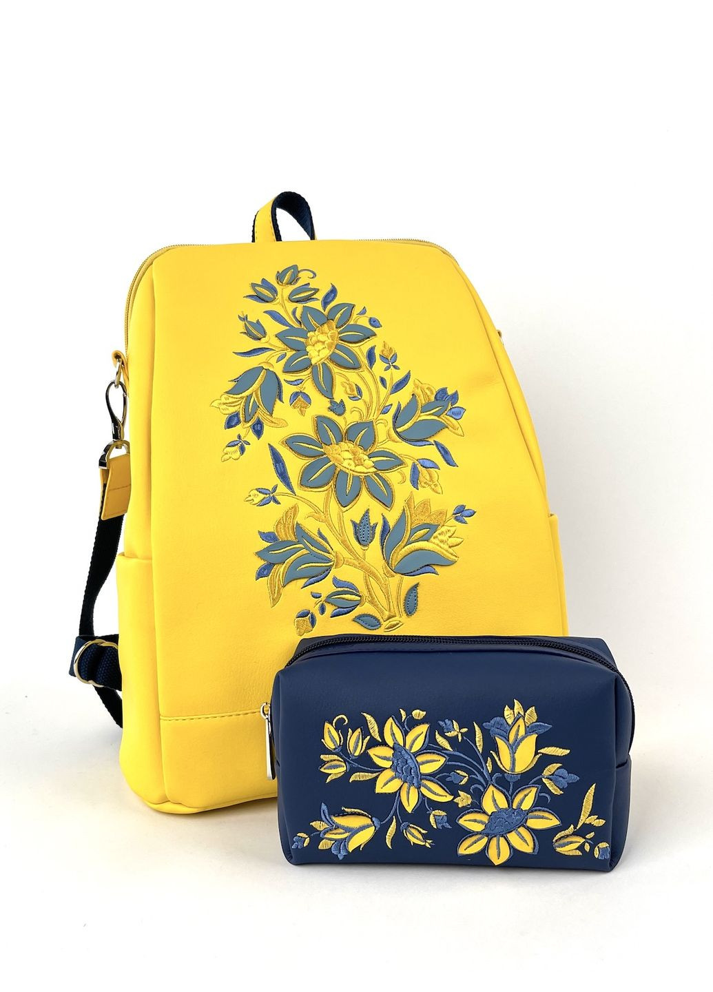 Комплект (рюкзак и косметичка) N23011 желто-синий Alba Soboni міський (280930801)