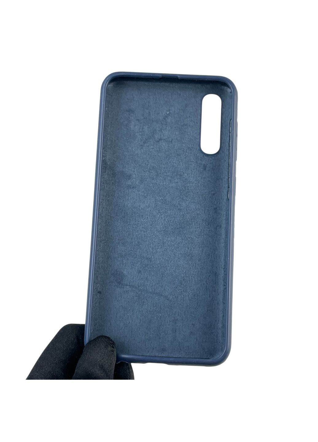 Чехол для Galaxy A50s (SM-A507F) силиконовый с микрофиброй нескользящий на самсунг а50с темно-синий Samsung (366385801)