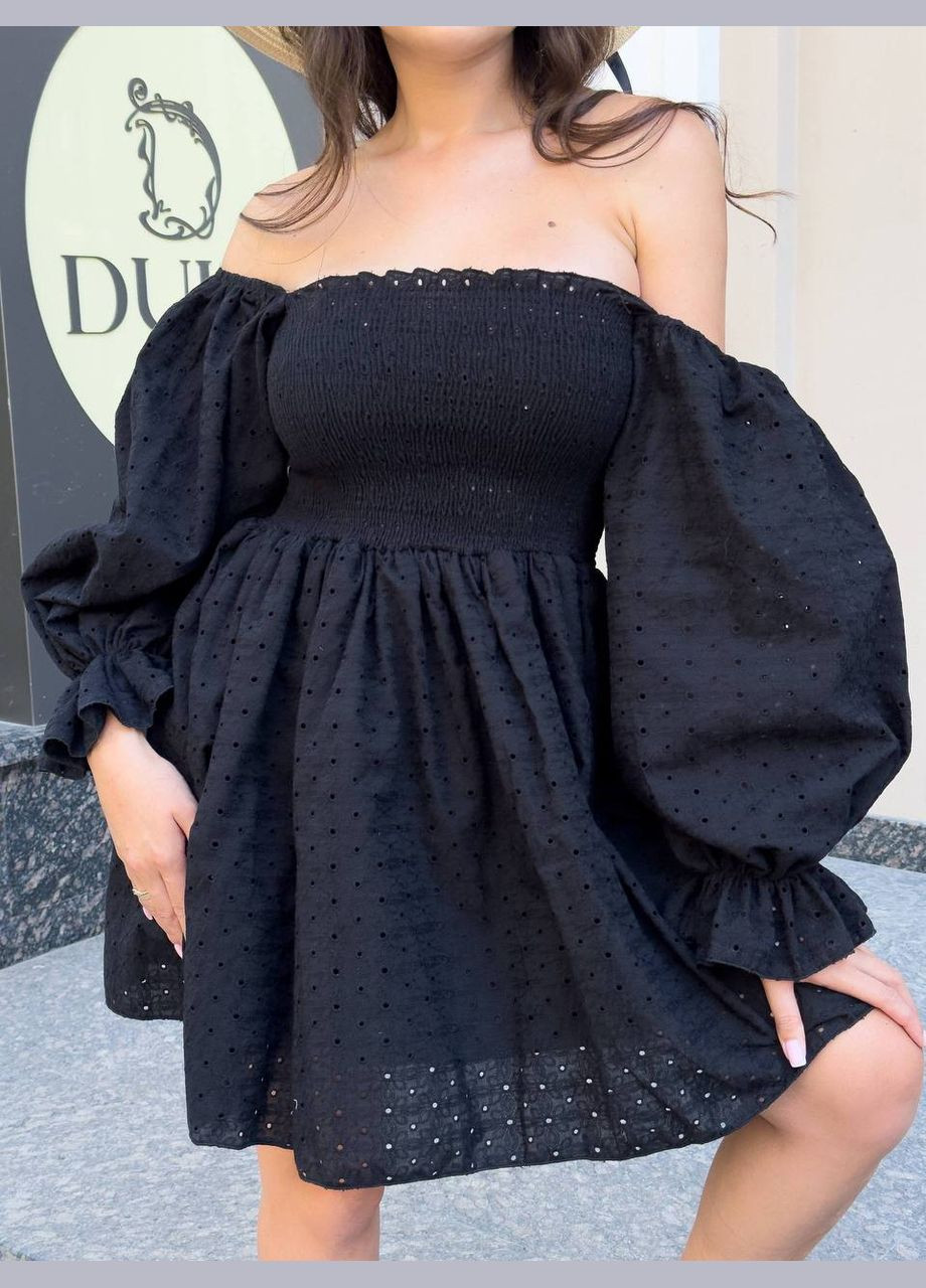 Черное праздничный, коктейльное, деловое, пляжное, повседневный, вечернее платье женское No Brand однотонное