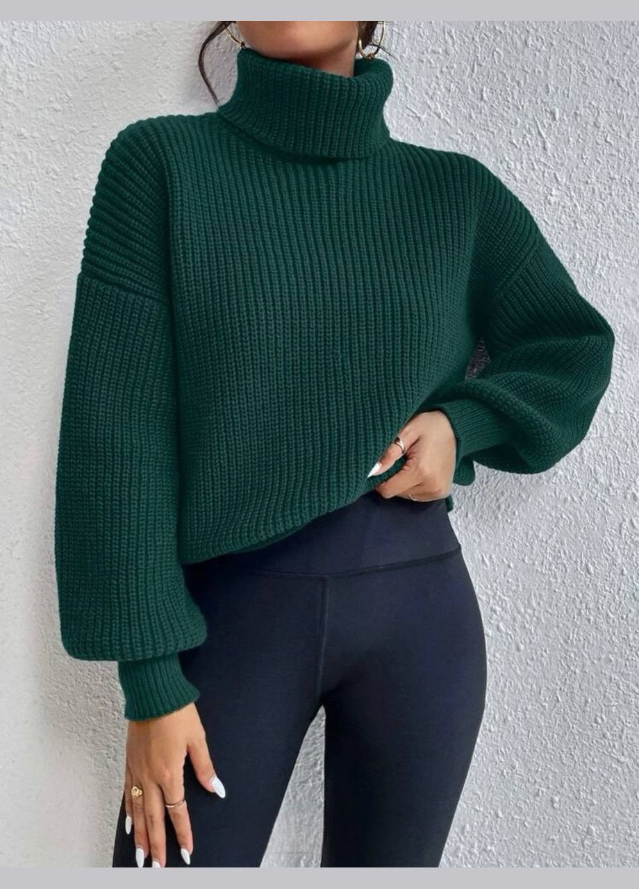 Зеленый демисезонный свитер женский No Brand