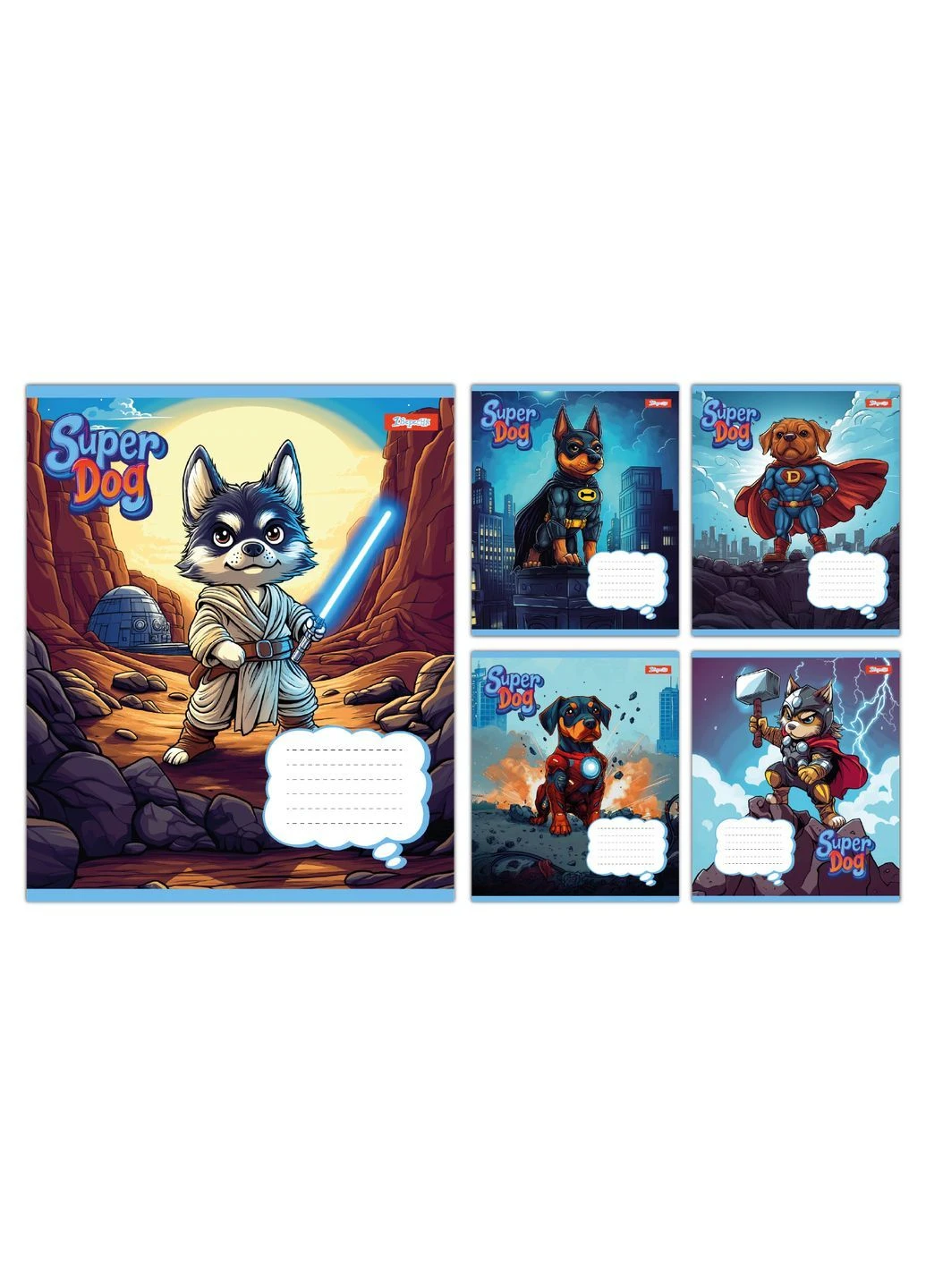 Набір зошитів шкільних 1Bересня А5/12 коса лінія Super Dog 25 шт (768254) 1 Вересня (387586963)