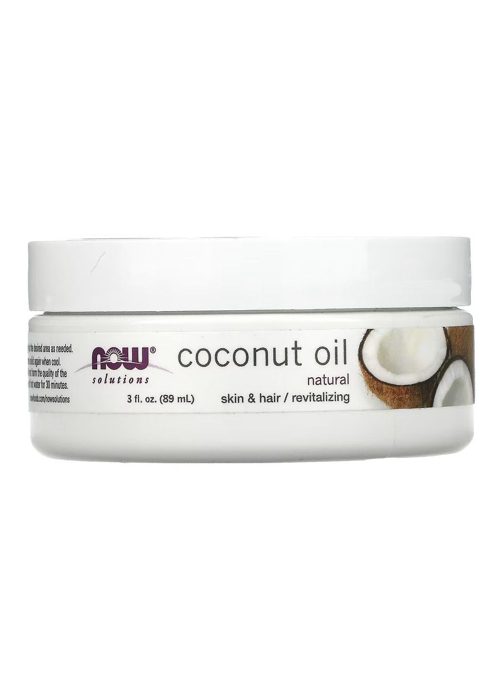 Натуральное кокосовое масло Coconut Oil Solutions - 89 мл Now Foods (285813670)