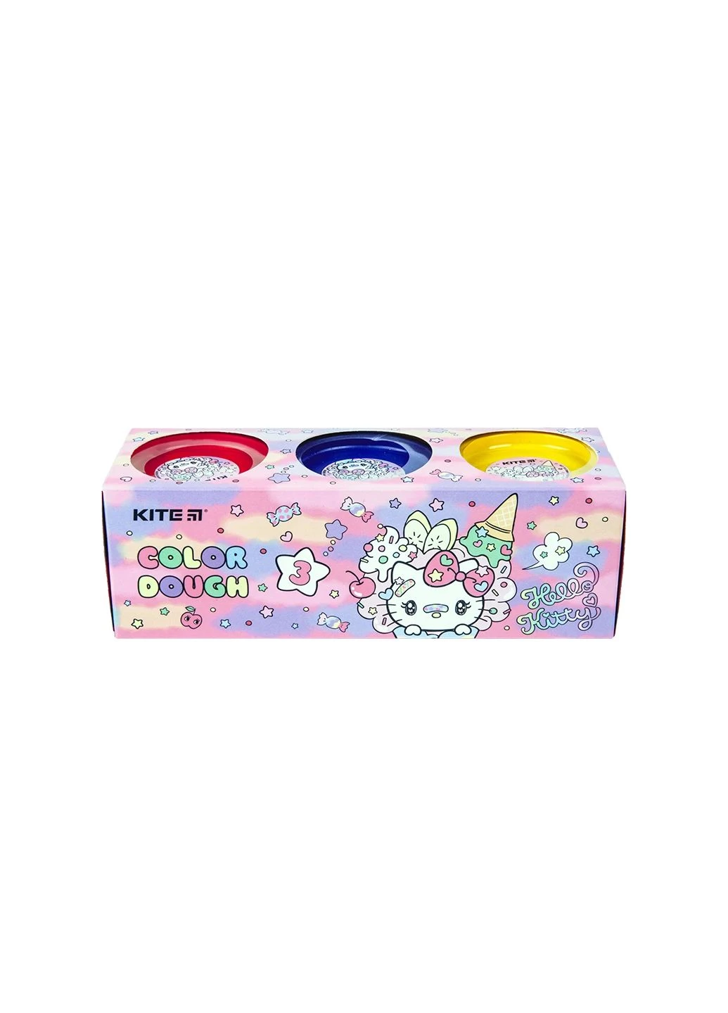Тісто для ліпки кольорове 3 кольори Hello Kitty HK23-15 4063276164285 Kite (305598984)